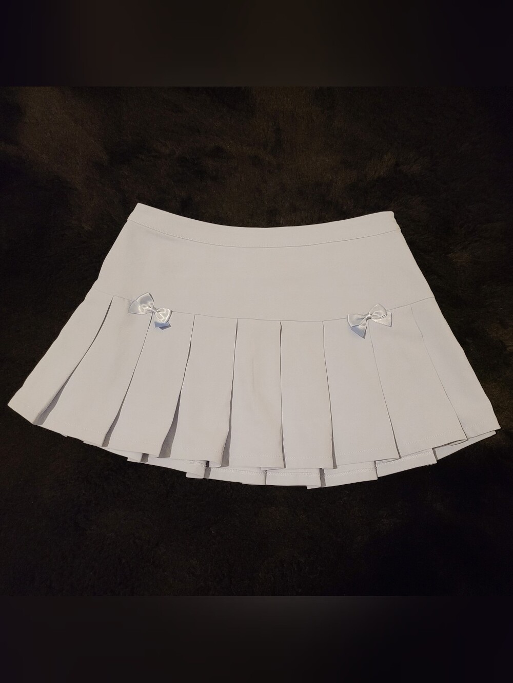 Sugar Thrillz Pastel Blue Pleated Bow Mini Skirt